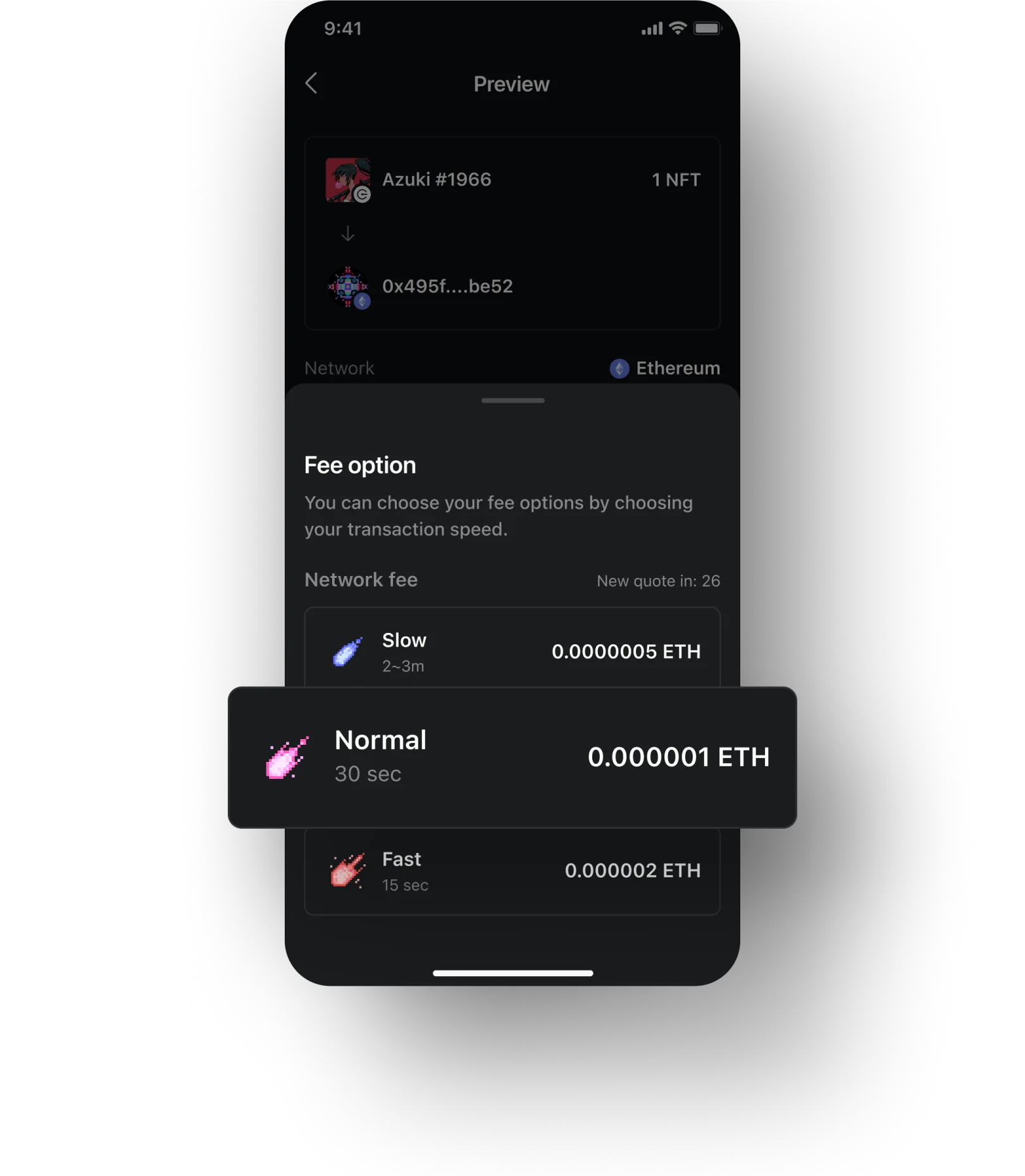 Gas fee optimizer in Credit Wallet